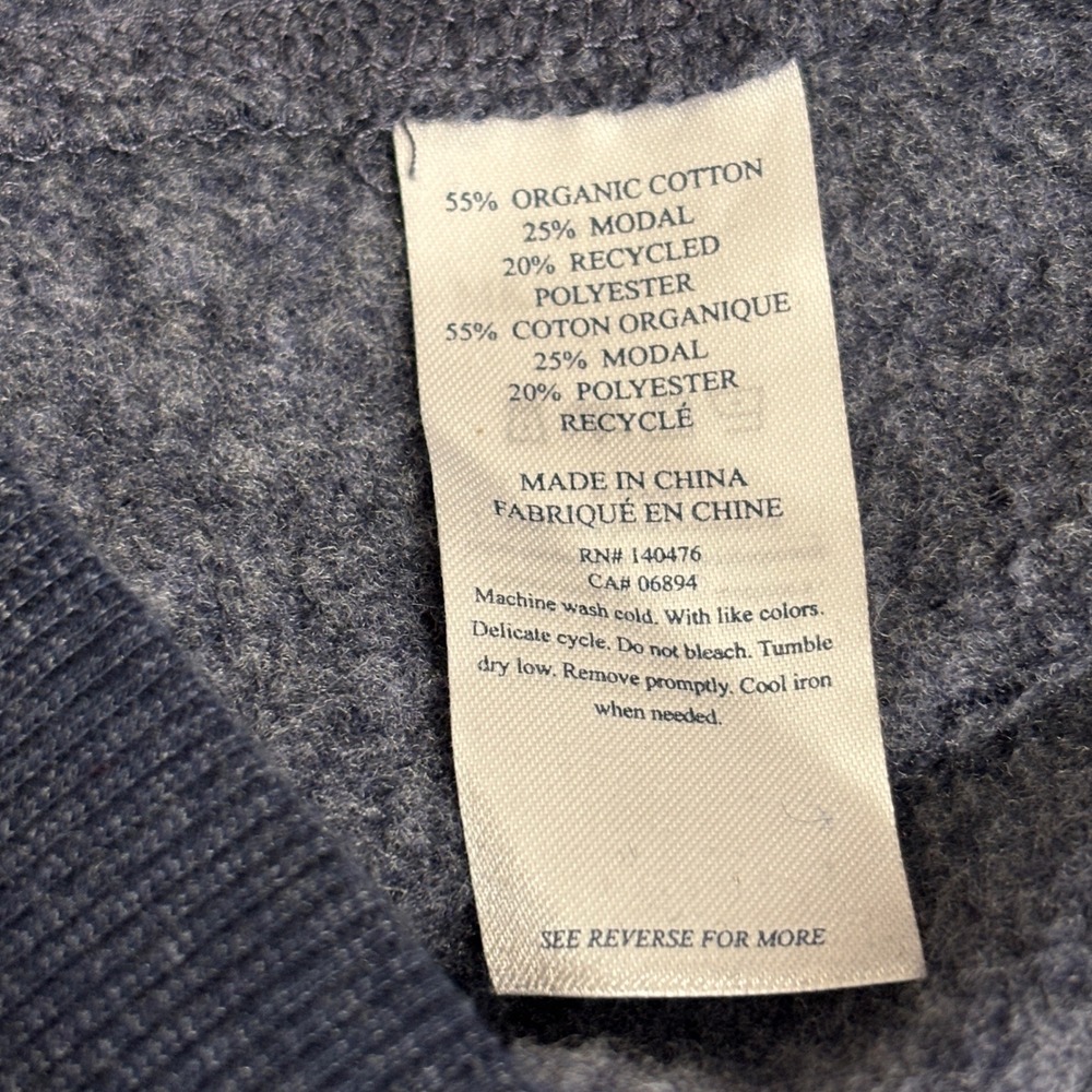 Faherty Men's 1/4 Zip Blue Pullover Sweater Sz‎ M Fleece Inside - Picture 13 of 13